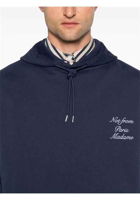 Felpa Le Hoodie Slogan Calligraphy con cappuccio in blu Drôle de monsieur - uomo DRÔLE DE MONSIEUR | EHO168CO127NY